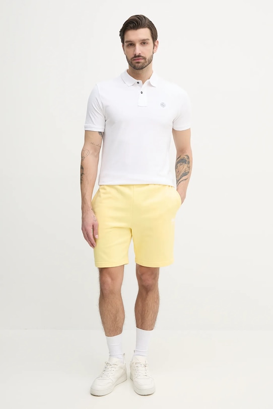 Lacoste pantaloni scurti din bumbac GH0990 galben SS25