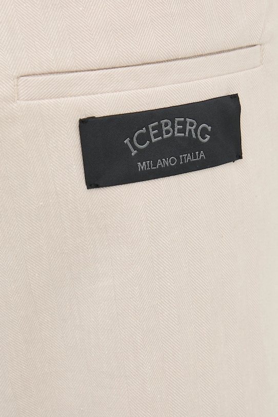 Iceberg szorty z domieszką lnu beżowy D080.0140