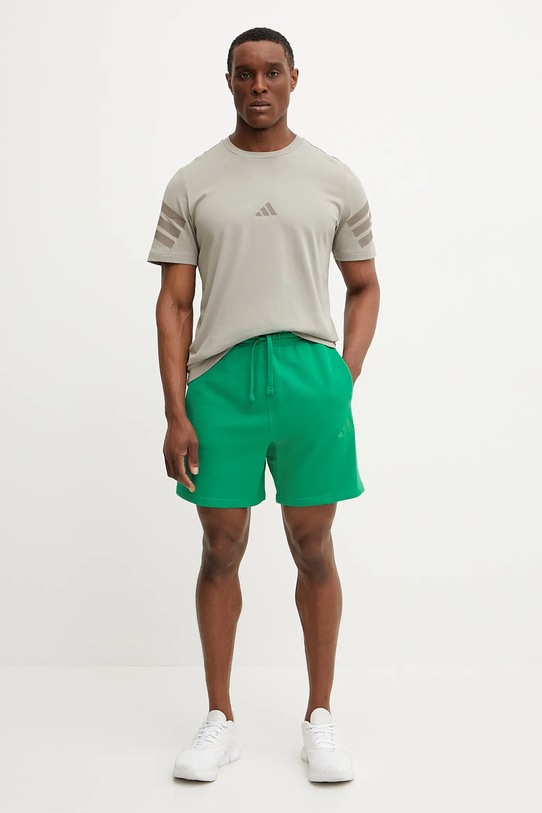 adidas pantaloni scurți din bumbac ALL SZN JI6417 verde SS25