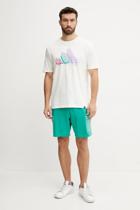 adidas szorty bawełniane ALL SZN CB Colorblock JN9485 zielony SS25