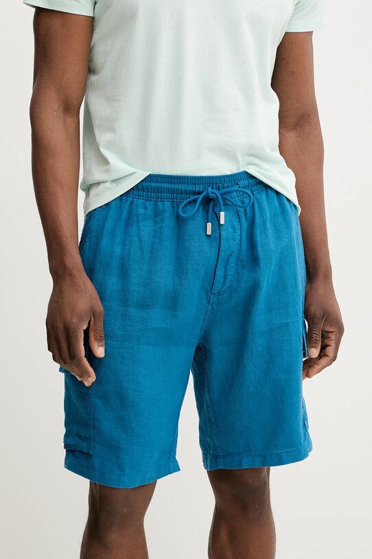 Lněné kraťasy Vilebrequin BAIE látka modrá BAIAU101