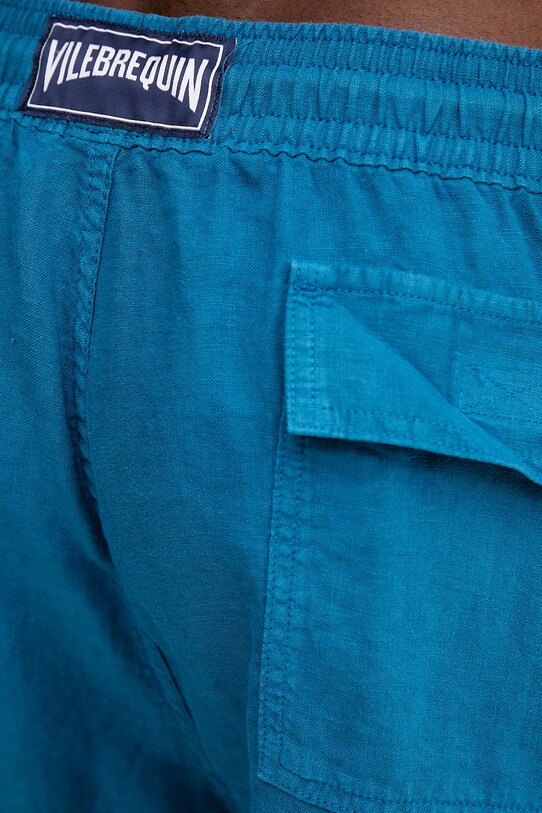 Lněné kraťasy Vilebrequin BAIE modrá BAIAU101