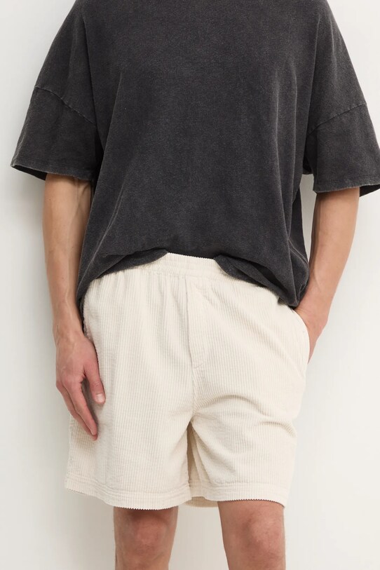 Manšestrové šortky American Vintage látka béžová MPADO09BE25