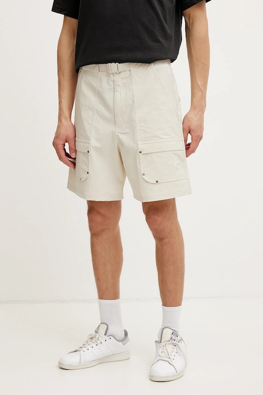 Σορτς adidas Originals Essential ύφασμα μπεζ JD5883