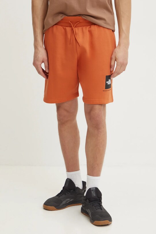 The North Face pantaloni scurti Nuptse Regular tricotaj portocaliu NF0A8C1J6D21