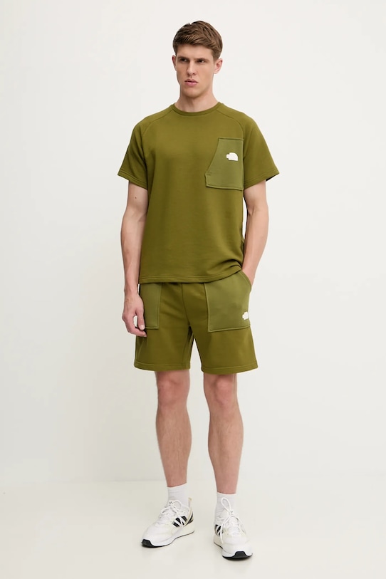 The North Face szorty Terry Regular NF0A8C29PIB1 zielony SS25