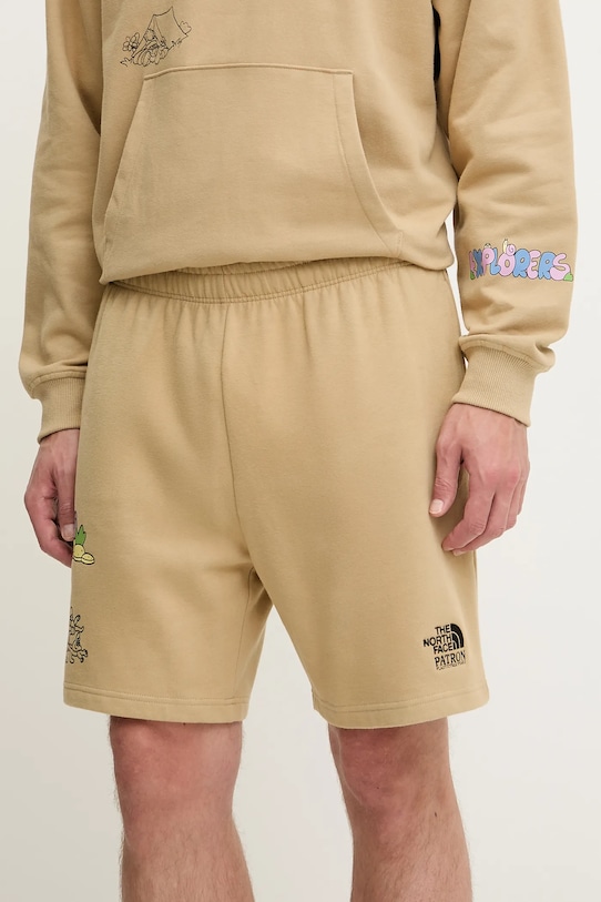 The North Face szorty bawełniane Mountain Cleanup nadruk zielony NF0A8C2XLK51