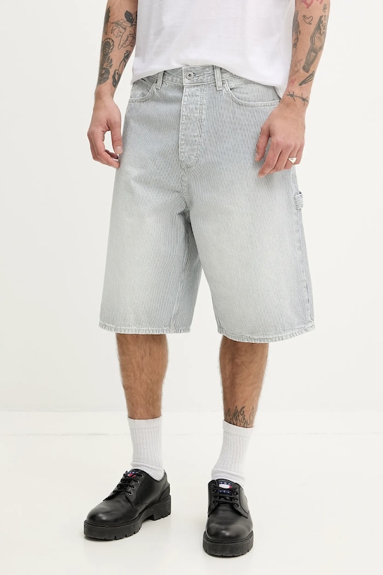 Hugo Blue szorty jeansowe wzorzyste szary 50534609