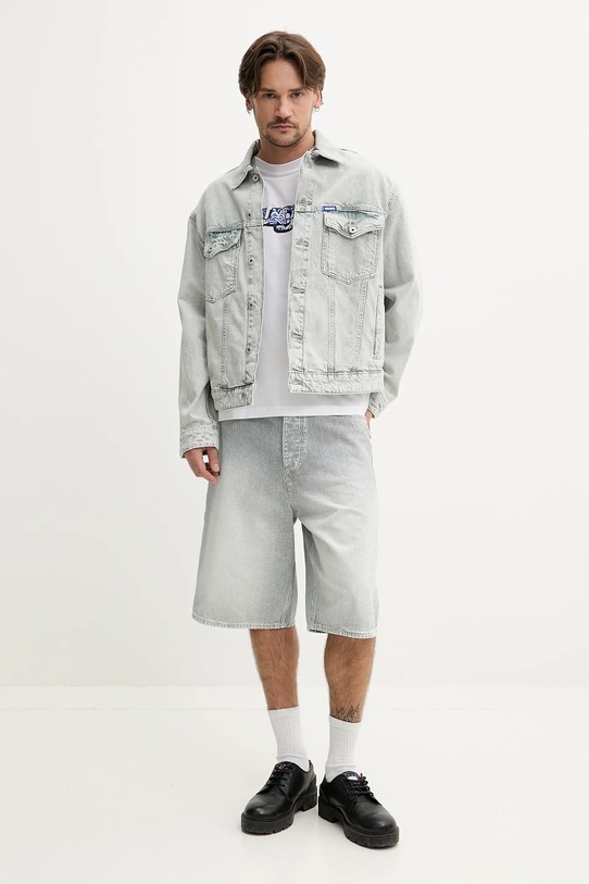 Hugo Blue szorty jeansowe 50534609 szary SS25