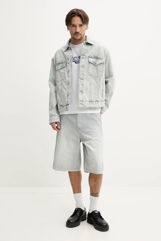 Hugo Blue szorty jeansowe 50534609 szary SS25