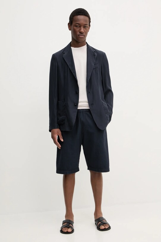 BARENA VENEZIA szorty bawełniane Camicia Mola PAU5096.2763 granatowy SS25