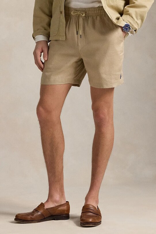 Polo Ralph Lauren szorty lniane 710958586 beżowy SS25