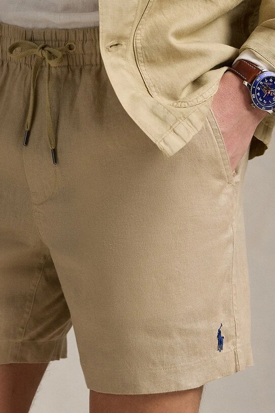 Polo Ralph Lauren szorty lniane beżowy 710958586