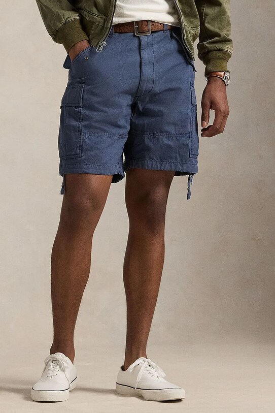 Памучен къс панталон Polo Ralph Lauren Cargo 710963362 син SS25
