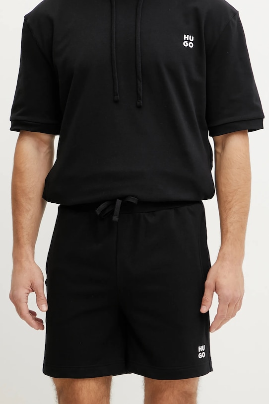 HUGO szorty dzianina czarny 50540139