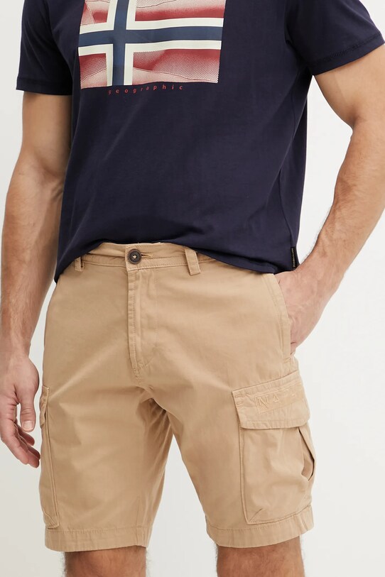 Napapijri pantaloncini in cotone N-Deline cotone beige NP0A4HOTN1Q1