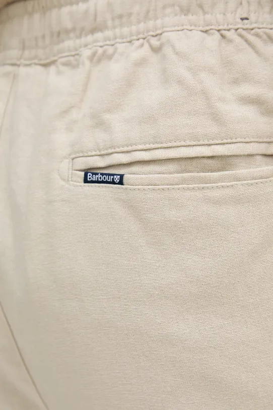 Barbour pantaloni scurți din in Cotton Linen Relaxed Short bej MST0056