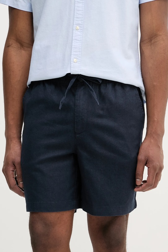 Barbour pantaloni scurți din in Cotton Linen Relaxed Short in bleumarin MST0056