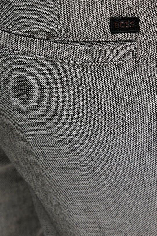 BOSS Orange pantaloni scurți din amestec de in gri 50536874