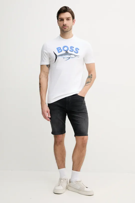 BOSS Orange szorty jeansowe 50540271 czarny SS25