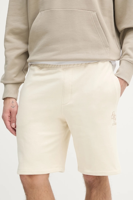 Σορτς Guess CLOVIS πλεκτό ύφασμα μπεζ M5GD10.KCN01