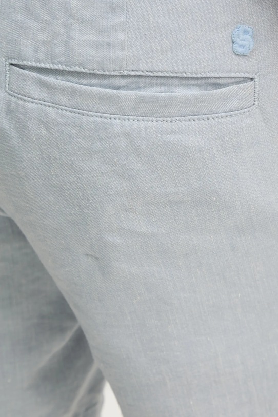 Ленен къс панталон BOSS син 50538016