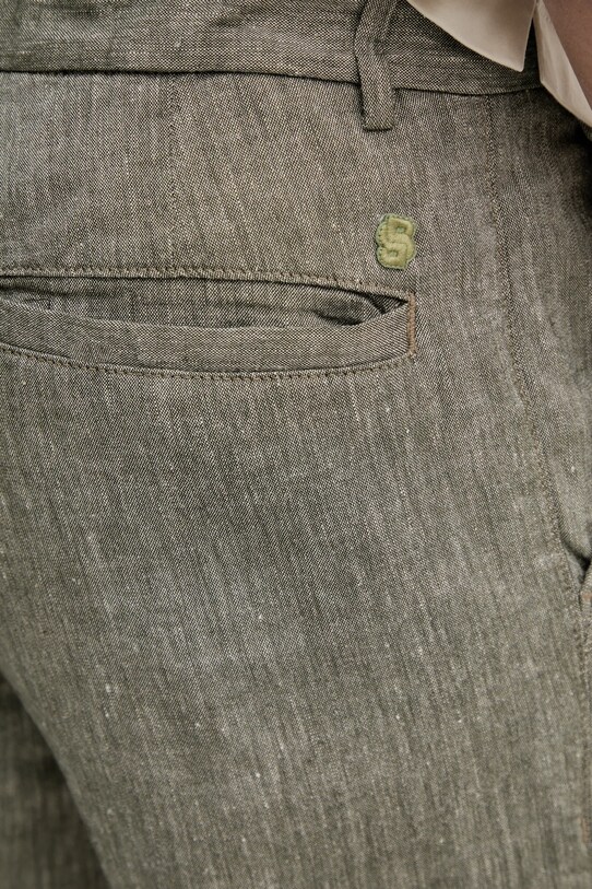 Lněné kraťasy BOSS zelená 50538016