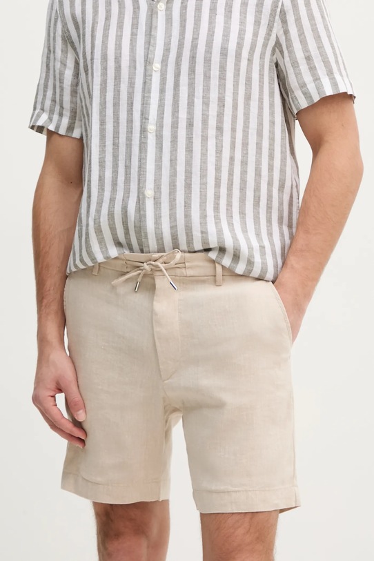 BOSS pantaloni scurti din in in bej 50538016