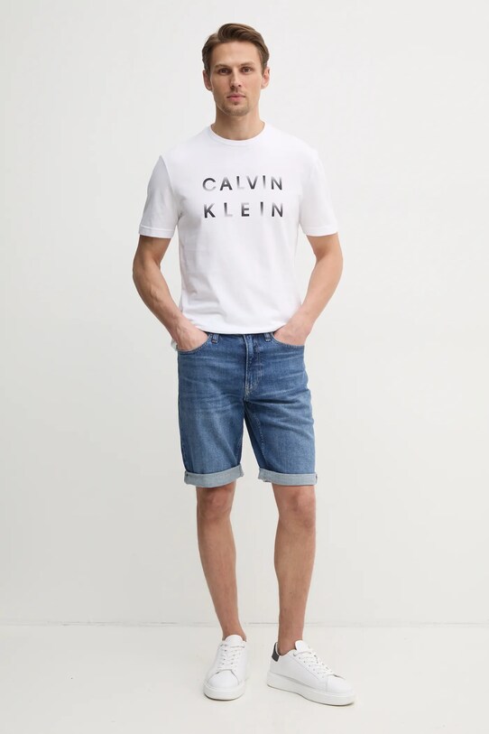 Rifľové krátke nohavice Calvin Klein K10K114075 modrá SS25
