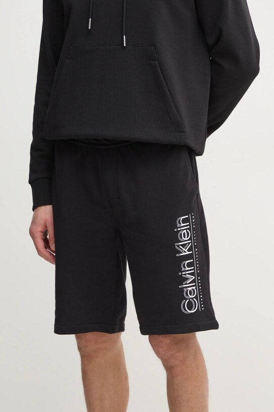 Хлопковые шорты Calvin Klein трикотаж чёрный K10K114122