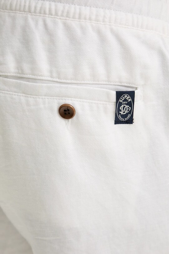 Superdry pantaloni scurti din in alb M7110455A.01C