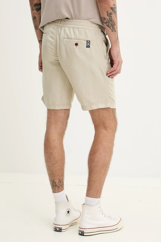 Îmbrăcăminte Superdry pantaloni scurți din in M7110455A.S1F bej
