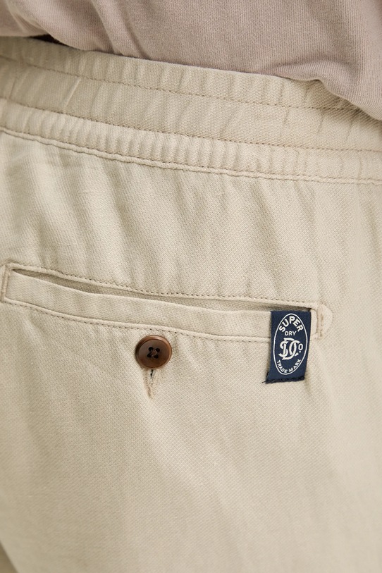 Lněné kraťasy Superdry béžová M7110455A.S1F