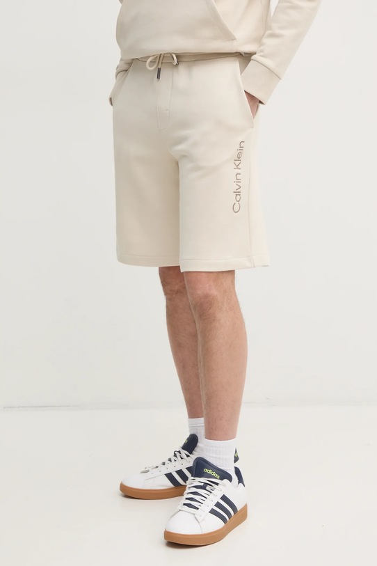 Calvin Klein pantaloni scurti din bumbac uni bej K10K114121