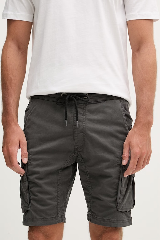 Alpha Industries szorty cargo męskie bawełniane Cotton Twill Jogger Short szary 106251