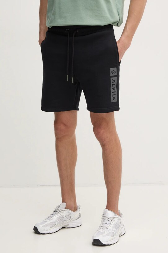Alpha Industries pantaloni scurti Alpha PP Short tricotaj negru 146365