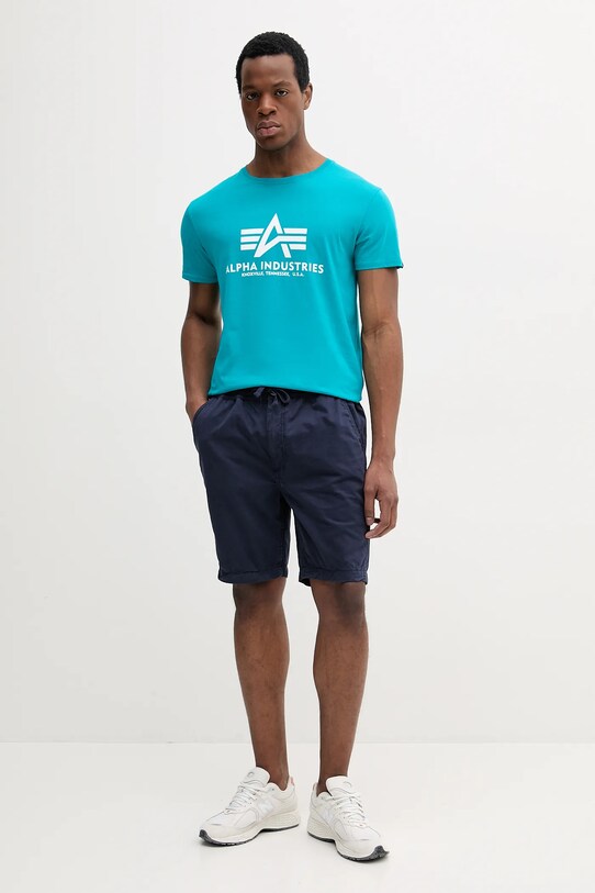 Bavlnené šortky Alpha Industries Basic Cotton Shorts 156262 tmavomodrá SS25