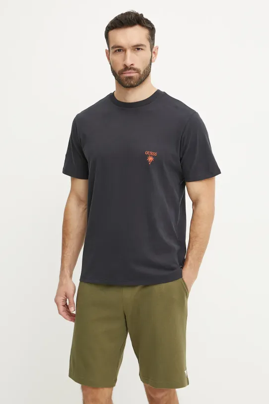 Guess pantaloni scurti din bumbac F5GD00.KC5Y1 verde SS25