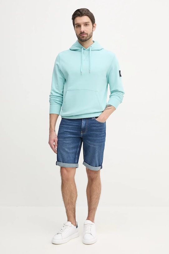 Rifľové krátke nohavice Calvin Klein Jeans J30J327184 modrá SS25