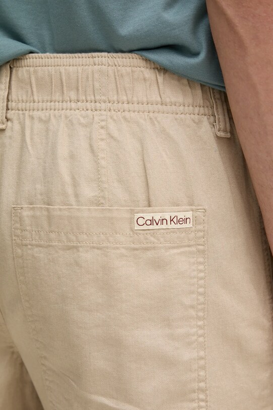 Calvin Klein Jeans pantaloncini in lino misto J30J327300 beige
