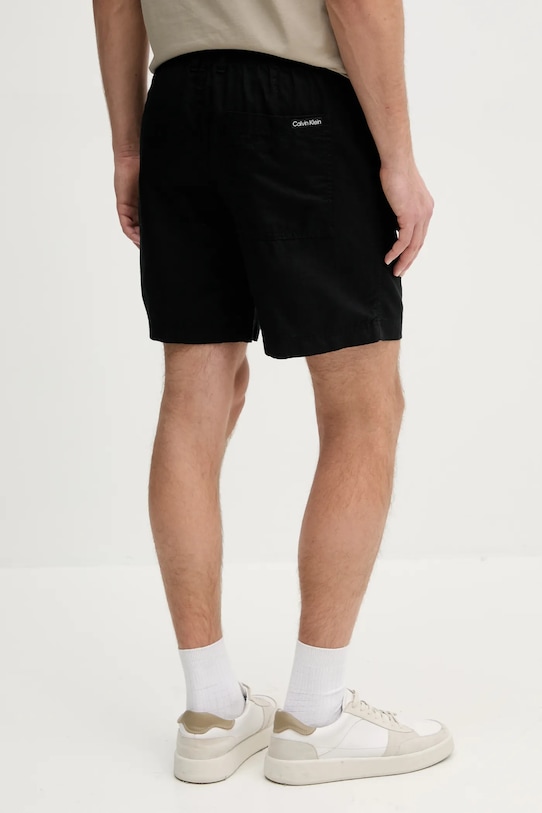 Îmbrăcăminte Calvin Klein Jeans pantaloni scurți din amestec de in J30J327300 negru