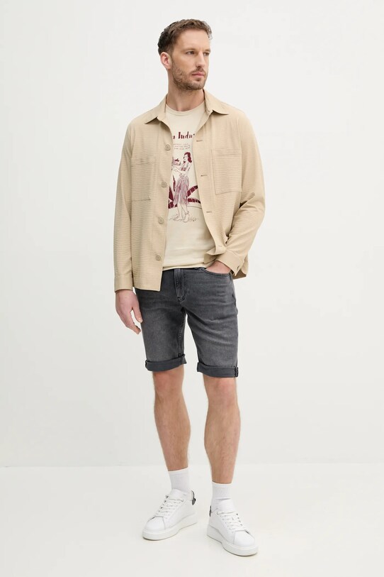 Džínové šortky Calvin Klein Jeans J30J327515 šedá SS25