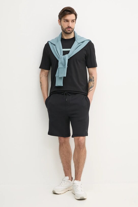Βαμβακερό σορτσάκι Calvin Klein Jeans J30J327531 μαύρο SS25