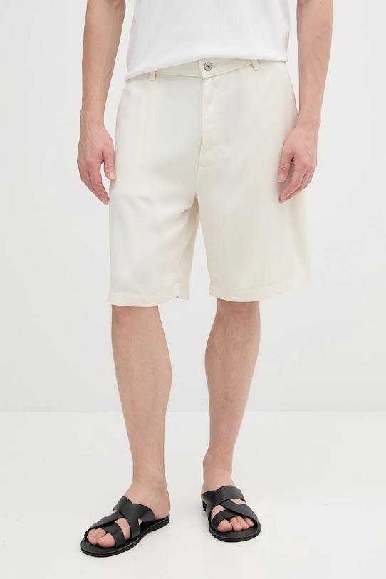 Calvin Klein Jeans szorty tkanina beżowy LV04RB929G