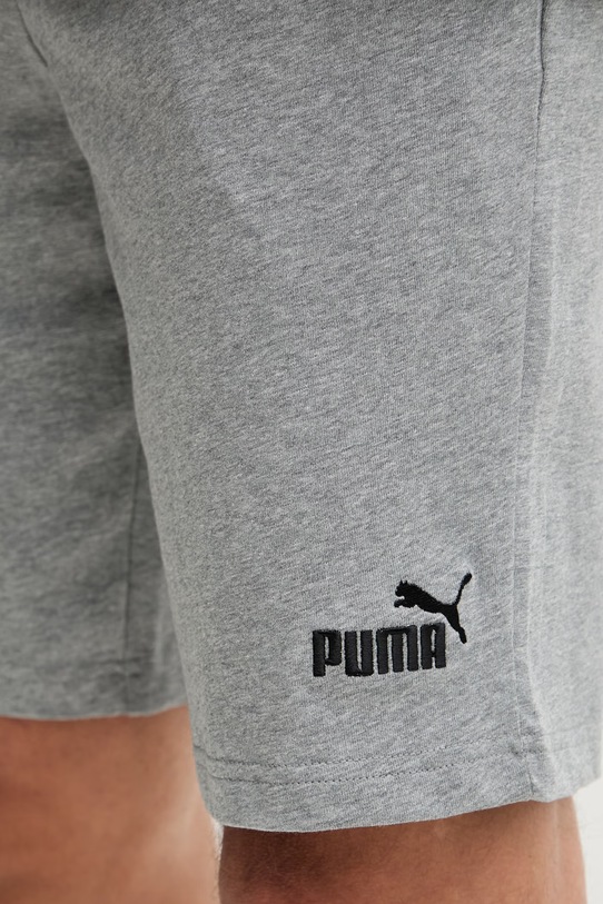 Puma szorty dresowe męskie bawełniane Essential Jersey szary 682600