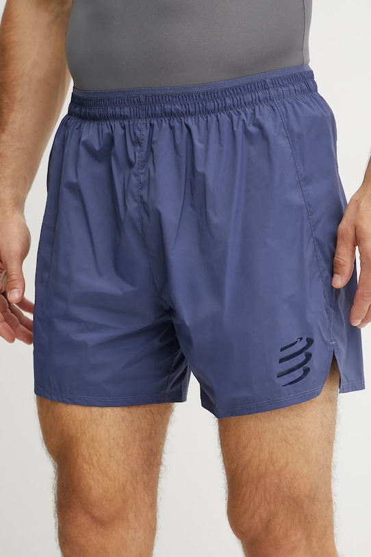 Σορτς προπόνησης Compressport ύφασμα μπλε ASHM739