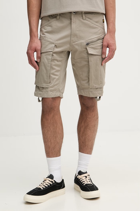 G-Star szorty cargo męskie bawełniane z elastanem Rovic zip regular szary D26214.5126
