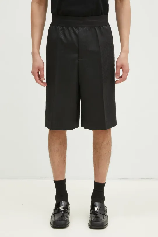 Σορτς από μείγμα μαλλιού Helmut Lang Lwb Car Short.Tonal εμπριμέ μαύρο O10HM205
