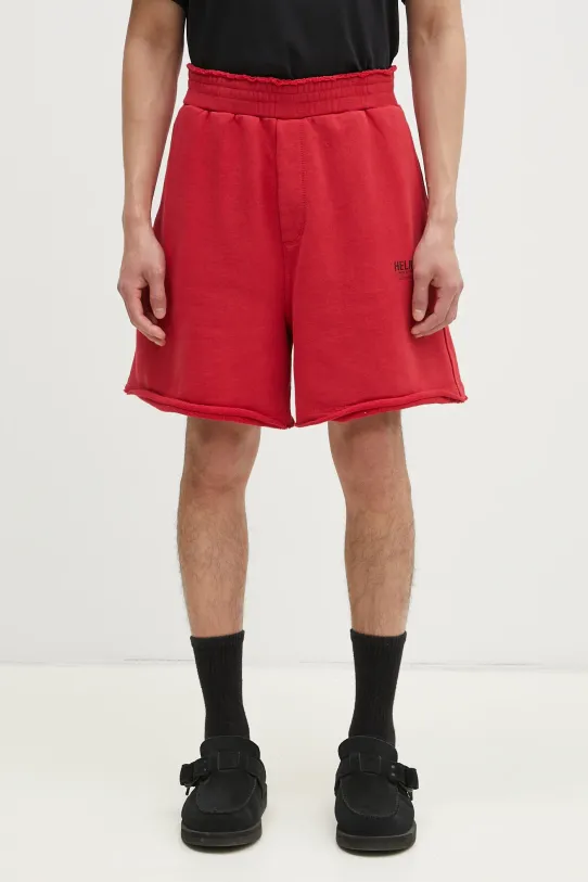 Helmut Lang pantaloncini in cotone Pstcard Mini Sh.Cmbd cotone rosso O10HM209