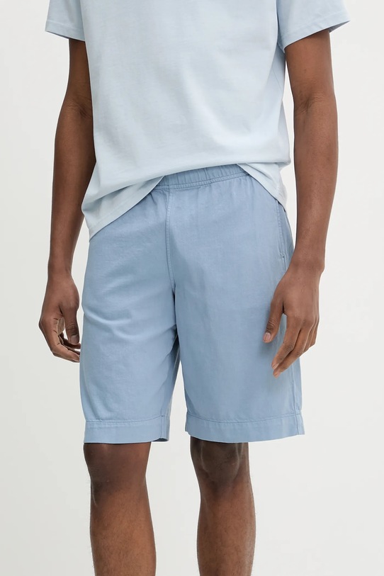 PS Paul Smith pantaloncini in lino misto tessuto blu M2R.699P.P22319